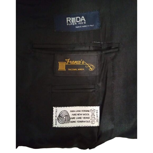 Gianni Manzoni Tendenza Black Single Breasted Italian Wool Blazer Sz 44R - Picture 9 of 9